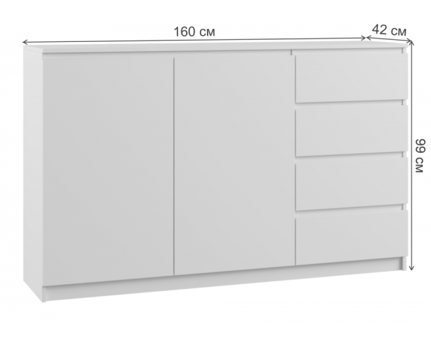 Комод комби 1 Мадера Белый