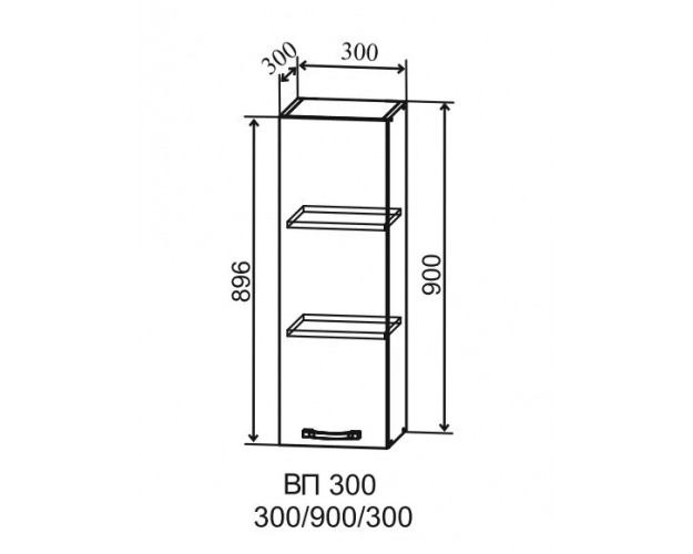 Гарда ВП 300 шкаф верхний высокий (Белый патина/корпус Серый)