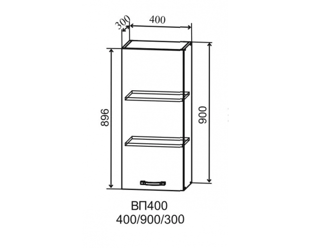 Ройс ВП 400 Шкаф верхний высокий (Графит софт/корпус Серый)