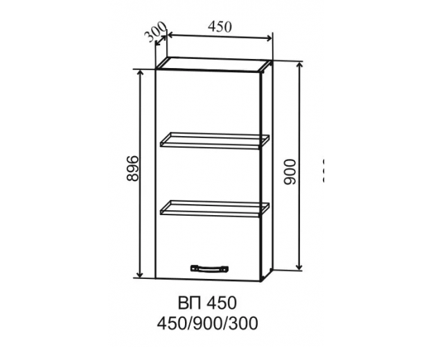 Ройс ВП 450 Шкаф верхний высокий (Гранит Грей/корпус Серый)