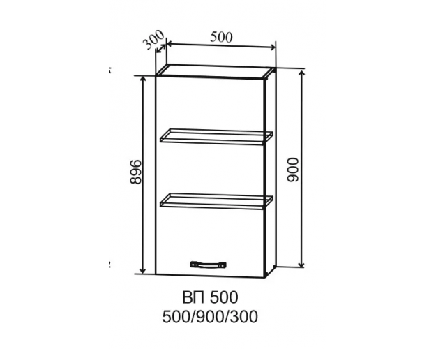 Ройс ВП 500 Шкаф верхний высокий (Мрамор Арктик/корпус Серый)