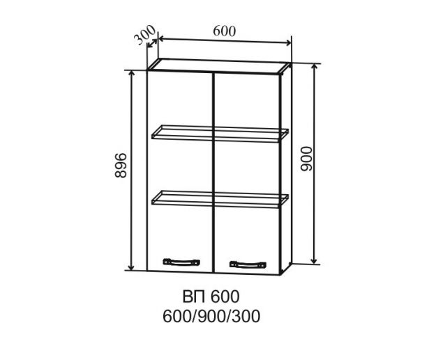 Гарда ВП 600 шкаф верхний высокий (Белый Эмалит/корпус Серый)