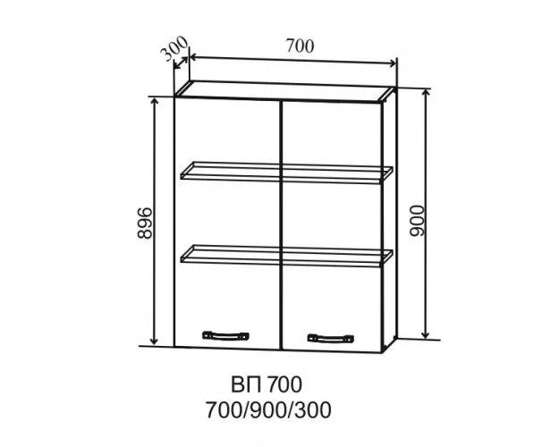 Гарда ВП 700 шкаф верхний высокий (Белый патина/корпус Серый)