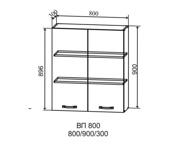 Ройс ВП 800 Шкаф верхний высокий (Оливково-зеленый/корпус Серый)