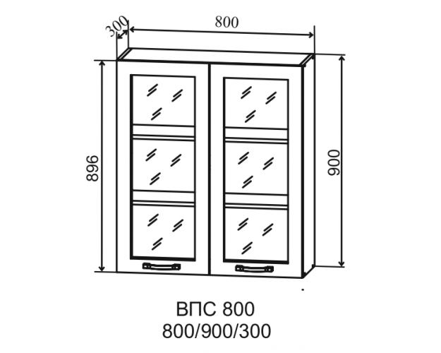 Гарда ВПС 800 шкаф верхний со стеклом высокий (Белый Эмалит/корпус Серый)