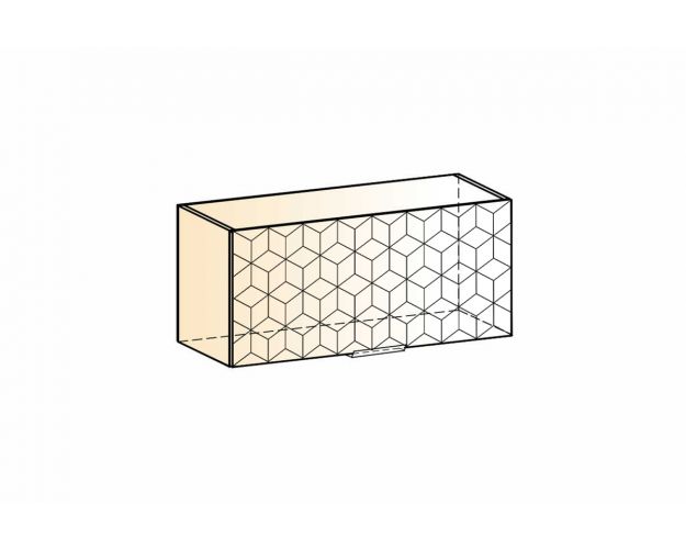 Стоун Шкаф навесной L800 Н360 (1 дв. гл.) с фрезеровкой (белый/грей софттач)