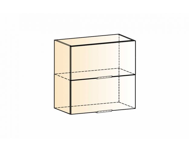 Стоун Шкаф навесной L800 Н720 (2 дв. гл.гориз.) (белый/палисандр)