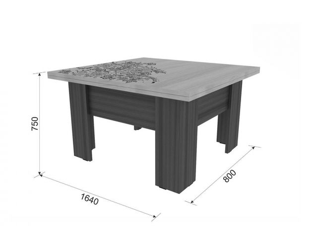 Стол журнальный трансформер Секрет ясень шимо темный / ясень шимо светлый